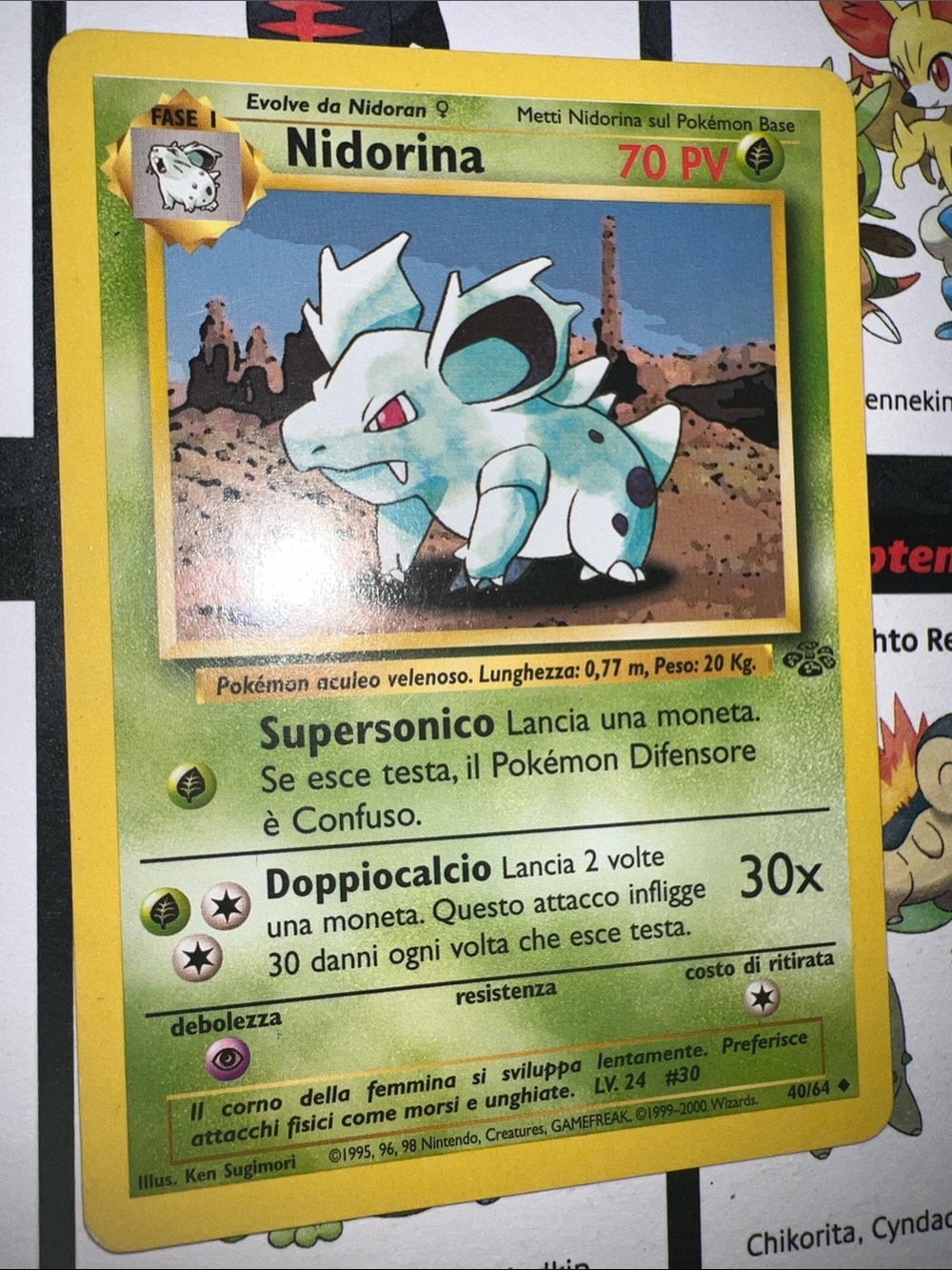 Pokemon Nidorina Card – Yellow & Light Blue Artwork